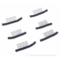 Peignes de perruque en acier inoxydable à 7 dents pour perruque